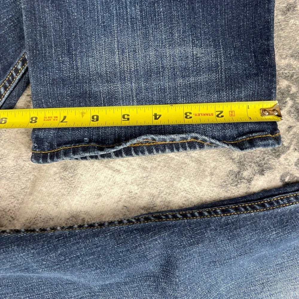 Banana Republic Mens 34x30 Straight‎ Jeans Blue Medium Wash Whiskered Denim